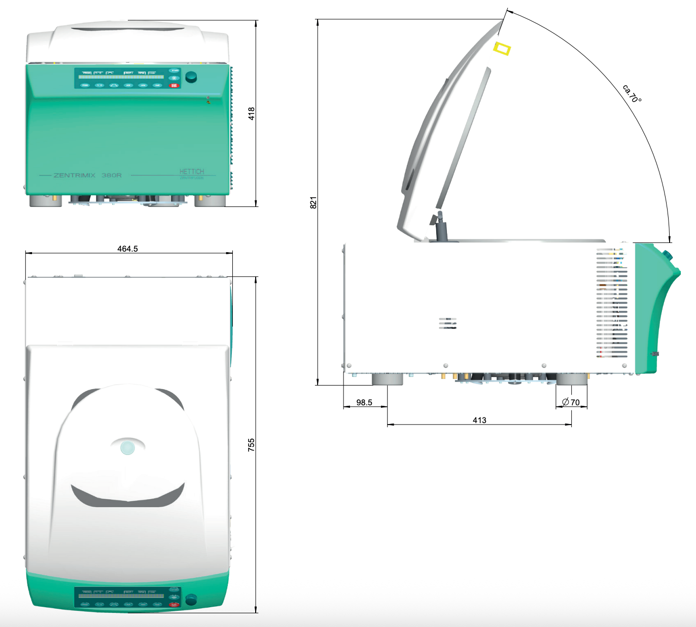 ZentriMix-380R-Dimensjoner